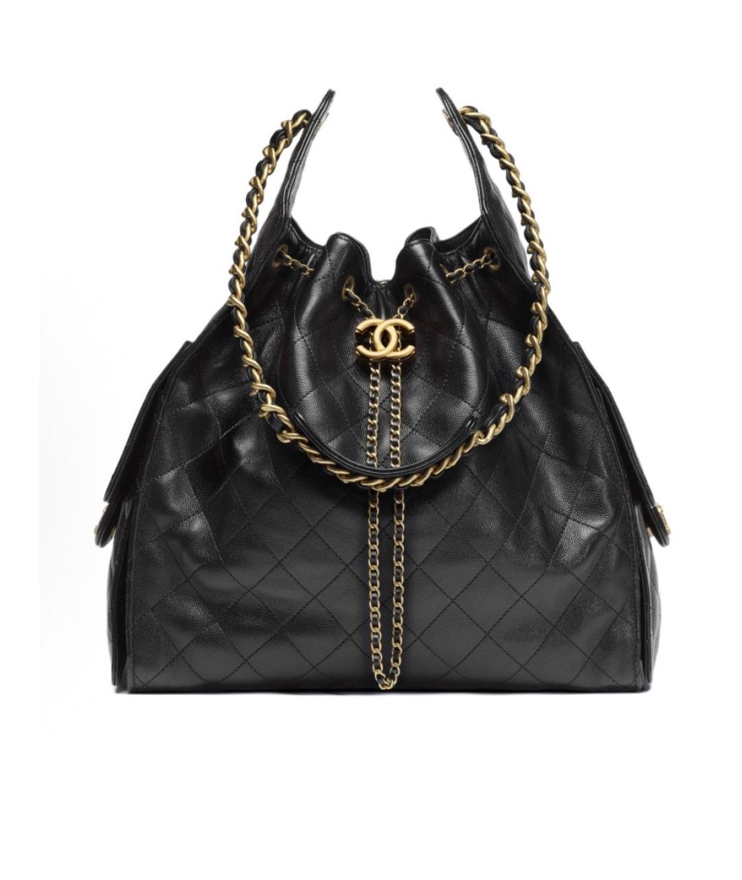 CHANEL Черная кожаная сумка через плечо, фото 9