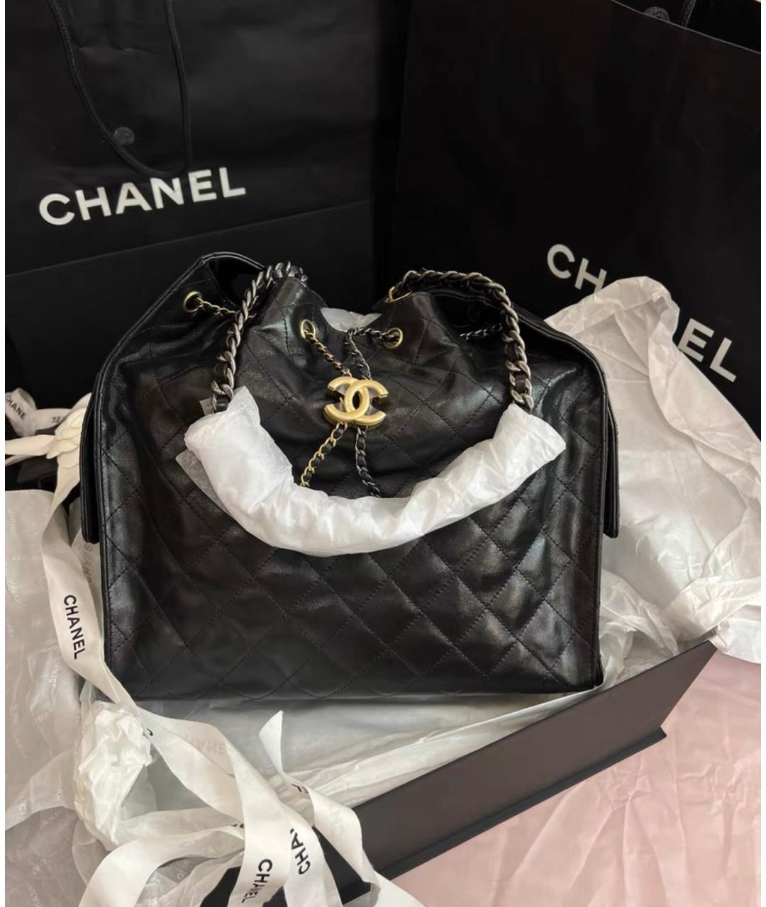 CHANEL Черная кожаная сумка через плечо, фото 2