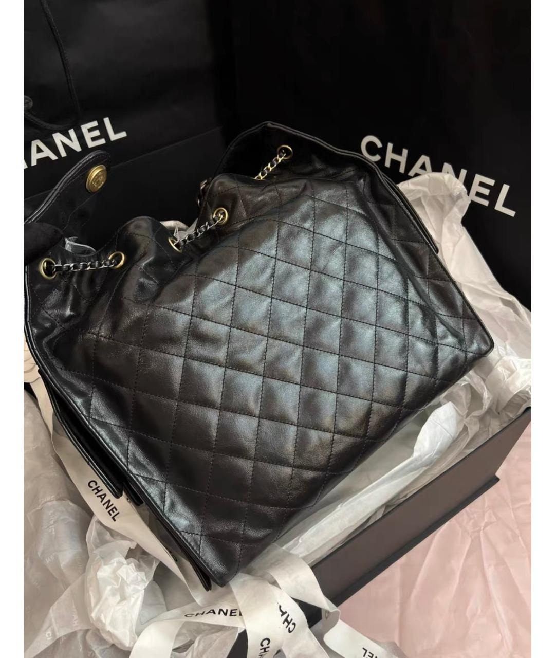 CHANEL Черная кожаная сумка через плечо, фото 5