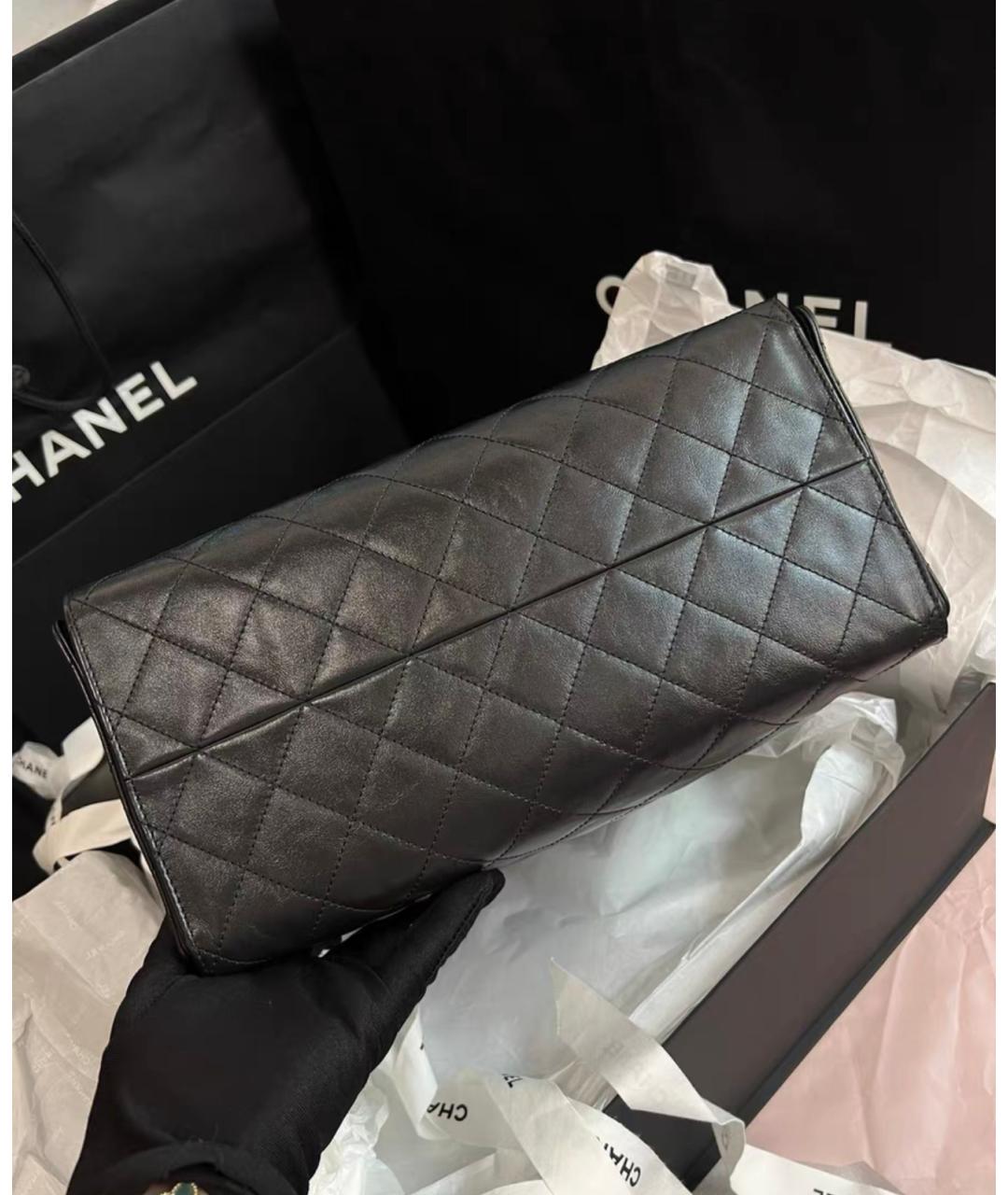 CHANEL Черная кожаная сумка через плечо, фото 7