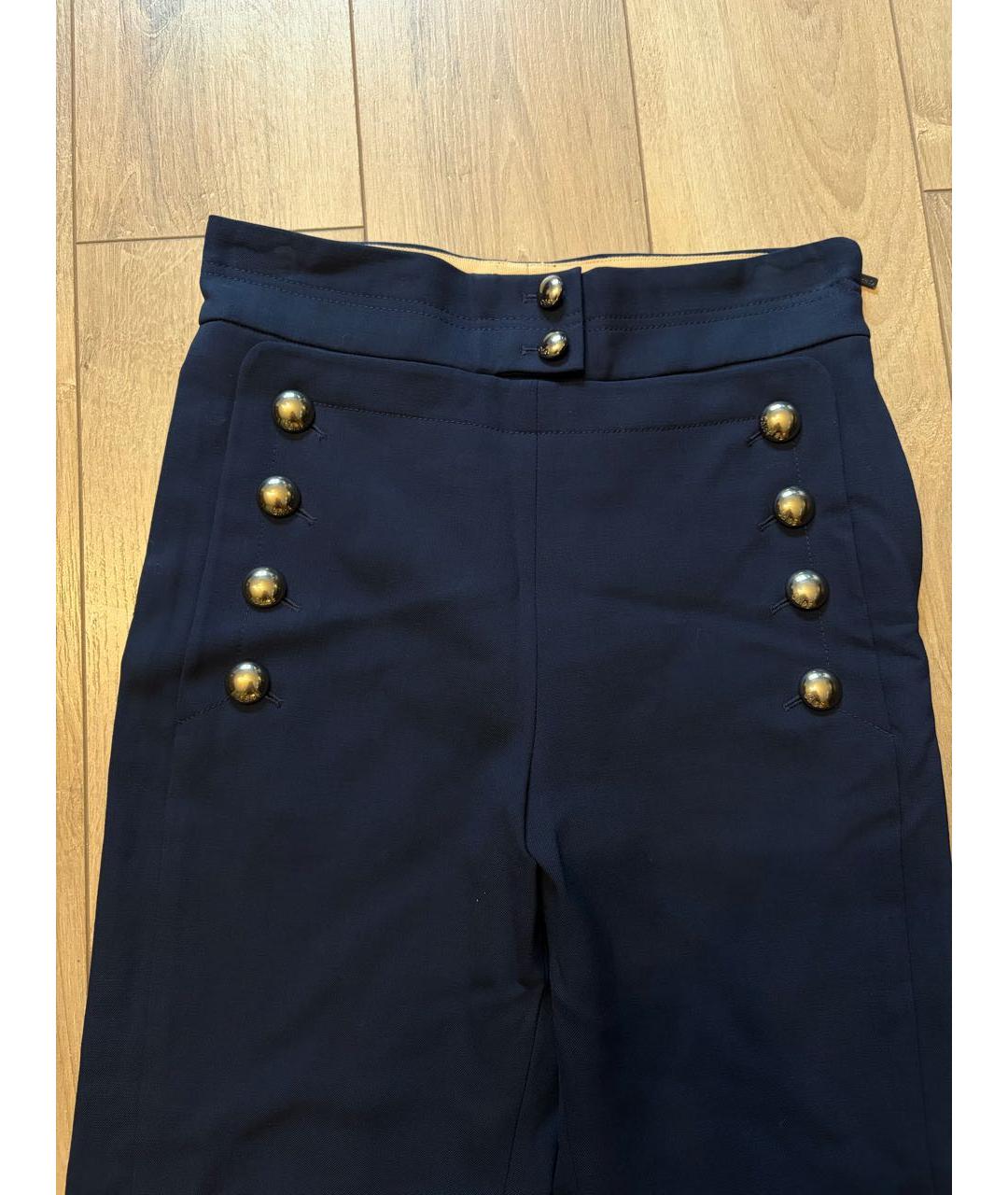 CHLOE Синие шерстяные брюки широкие, фото 2