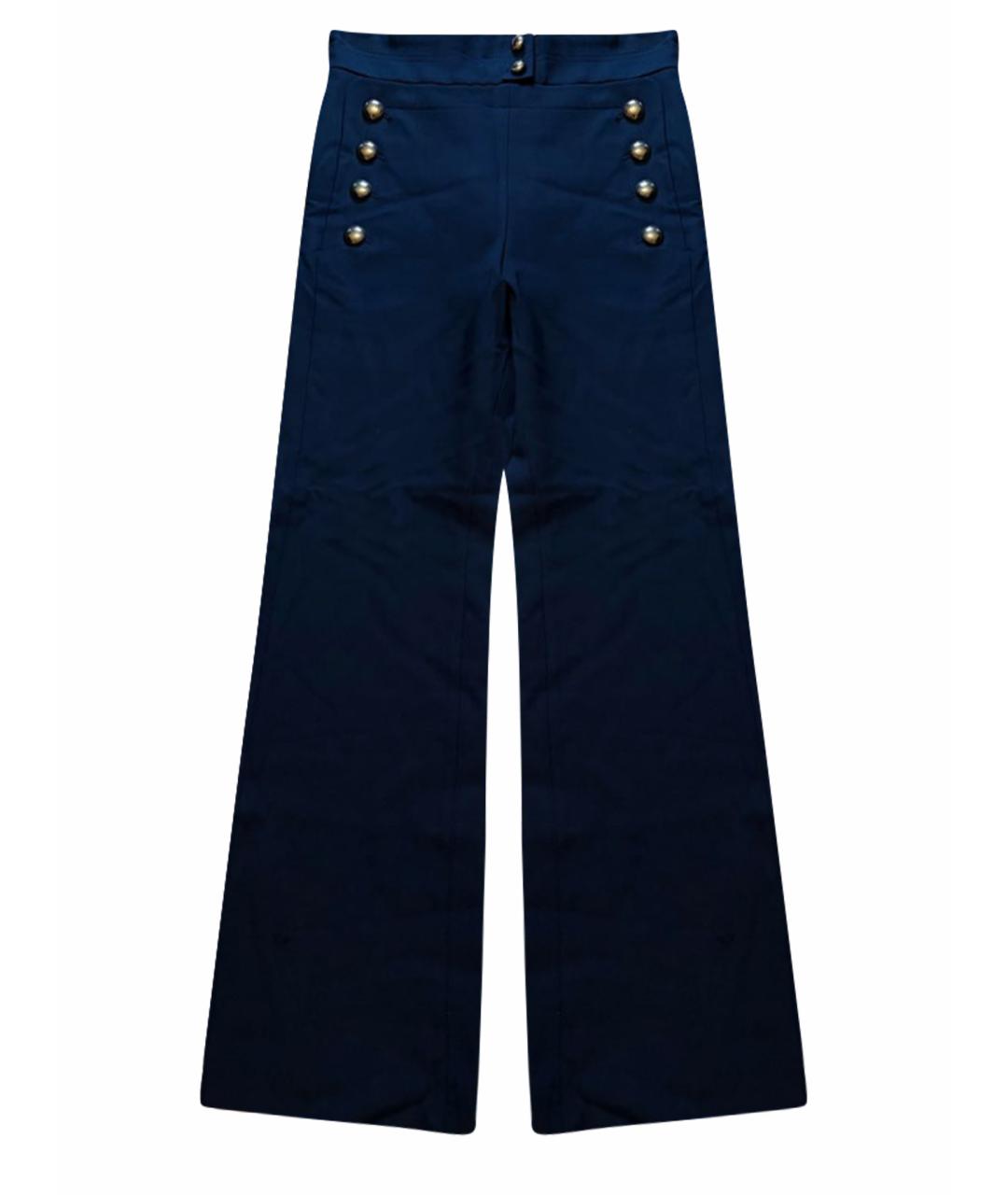 CHLOE Синие шерстяные брюки широкие, фото 1