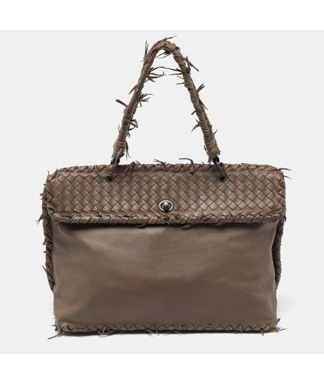 BOTTEGA VENETA Коричневая кожаная сумка тоут, фото 9