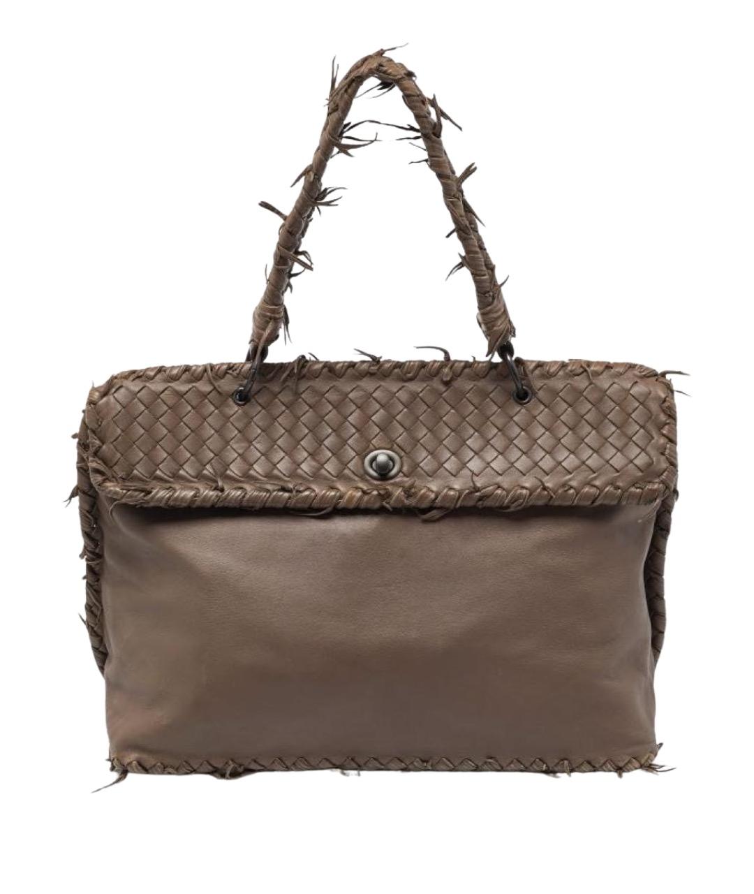 BOTTEGA VENETA Коричневая кожаная сумка тоут, фото 1