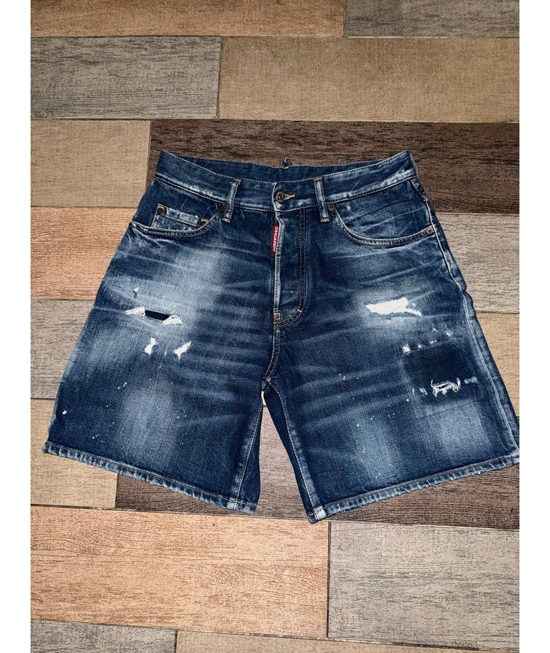 DSQUARED2 Синие хлопковые шорты, фото 7