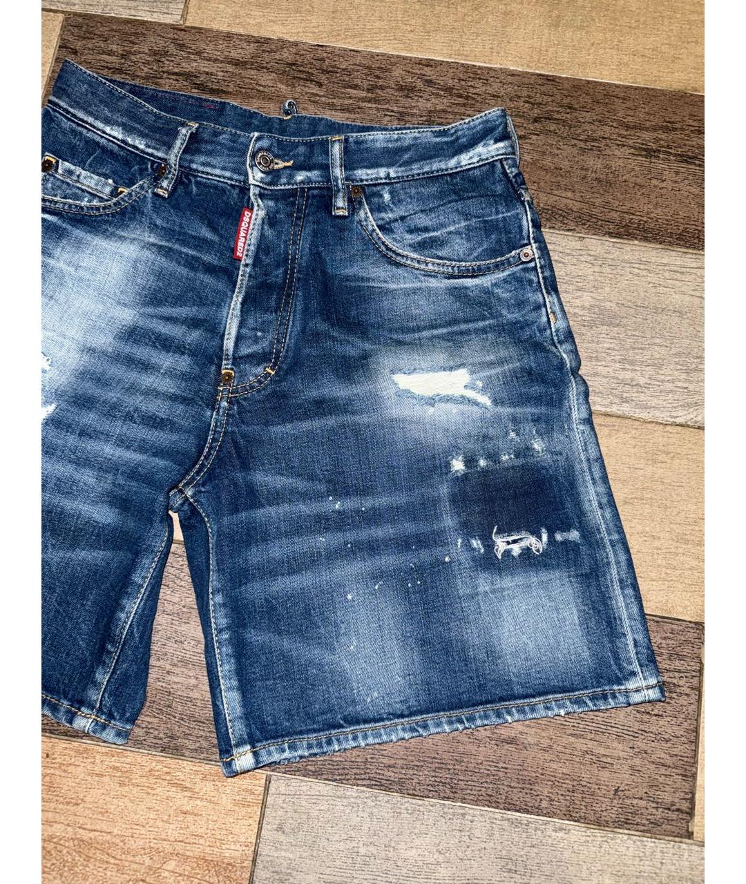 DSQUARED2 Синие хлопковые шорты, фото 4