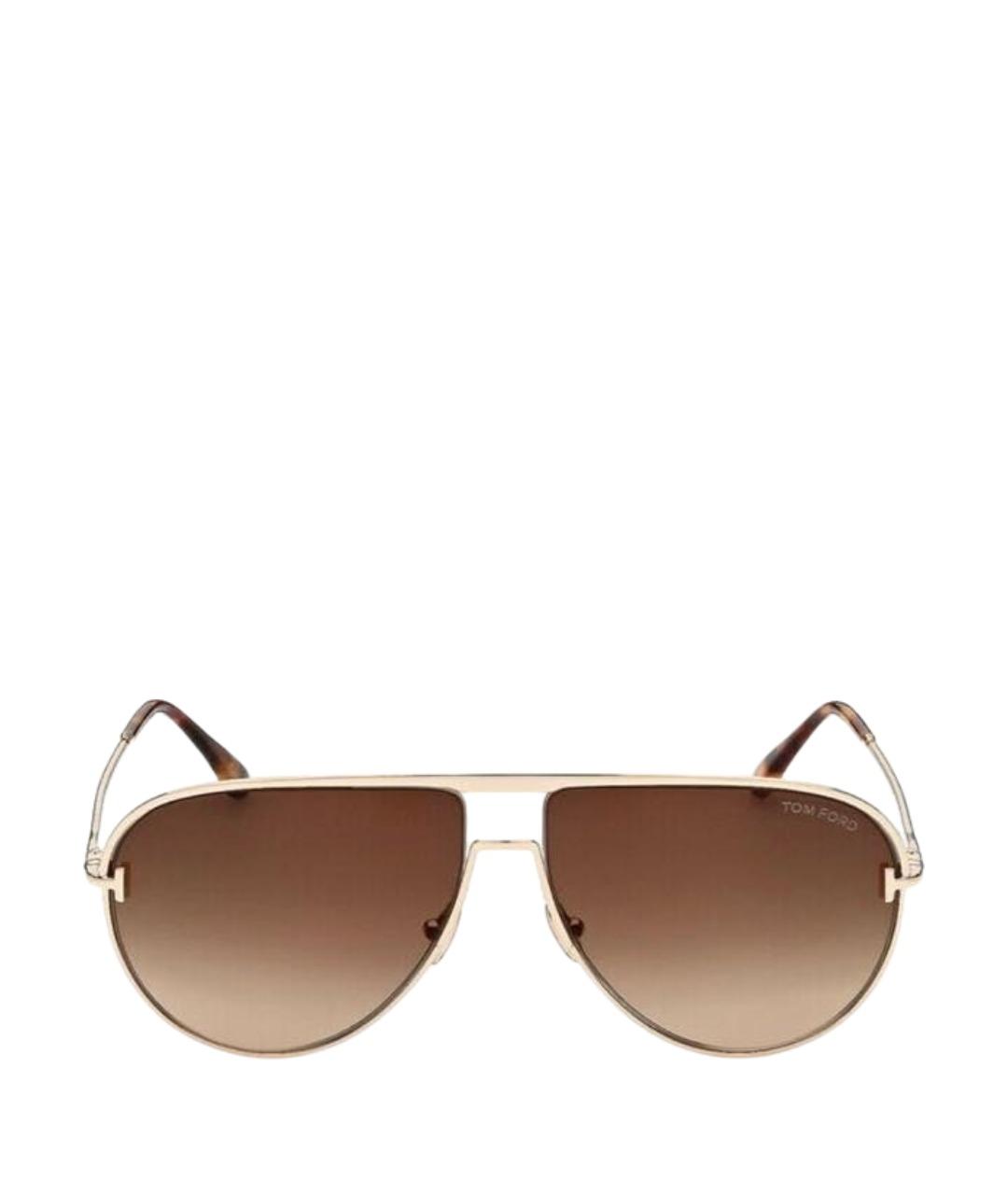 TOM FORD Коричневые металлические солнцезащитные очки, фото 1