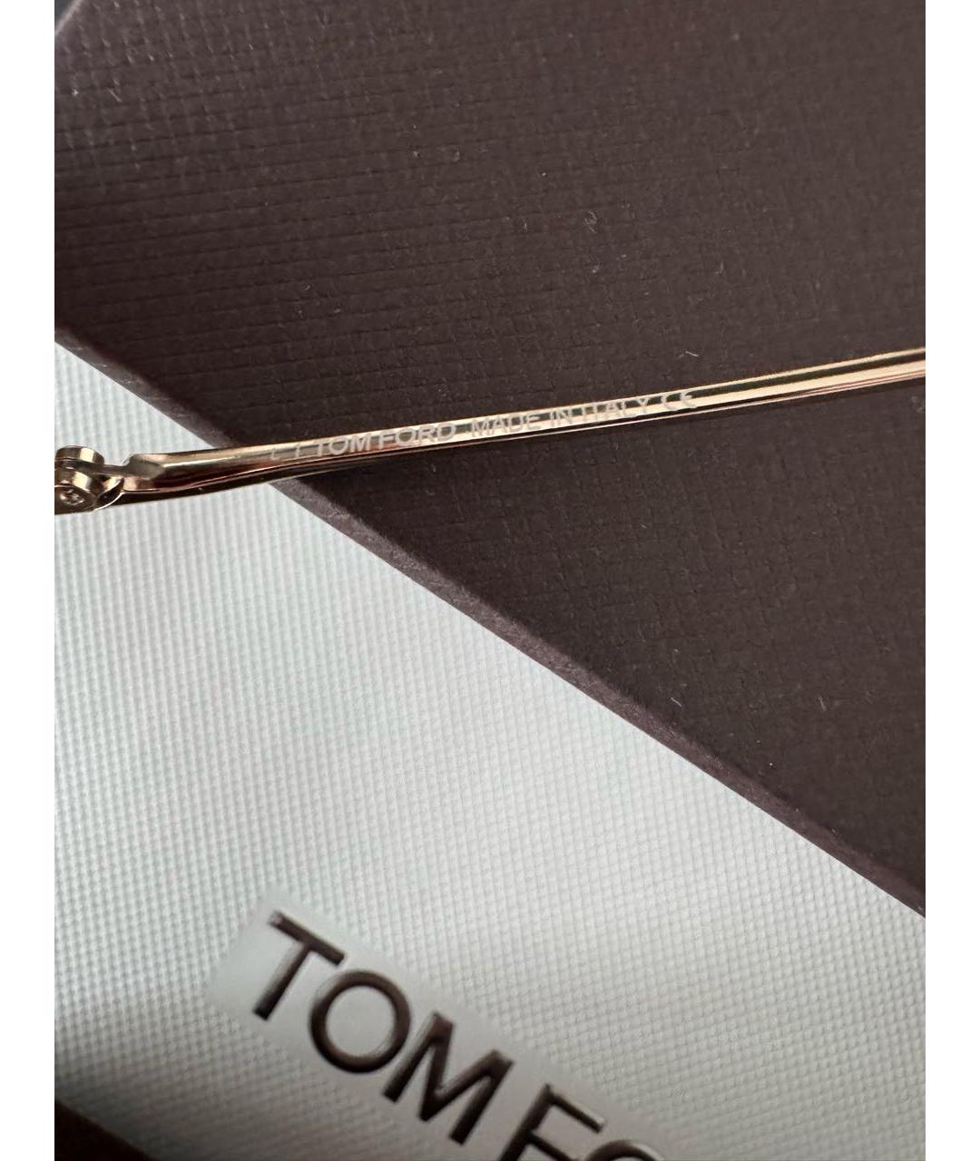 TOM FORD Коричневые металлические солнцезащитные очки, фото 6