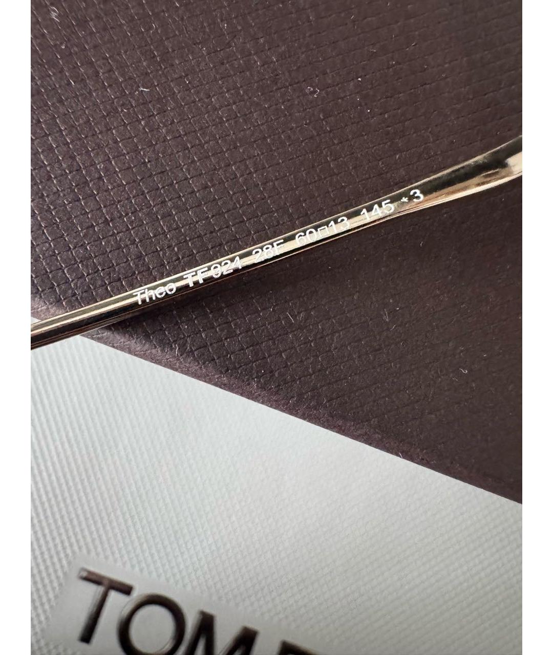 TOM FORD Коричневые металлические солнцезащитные очки, фото 7