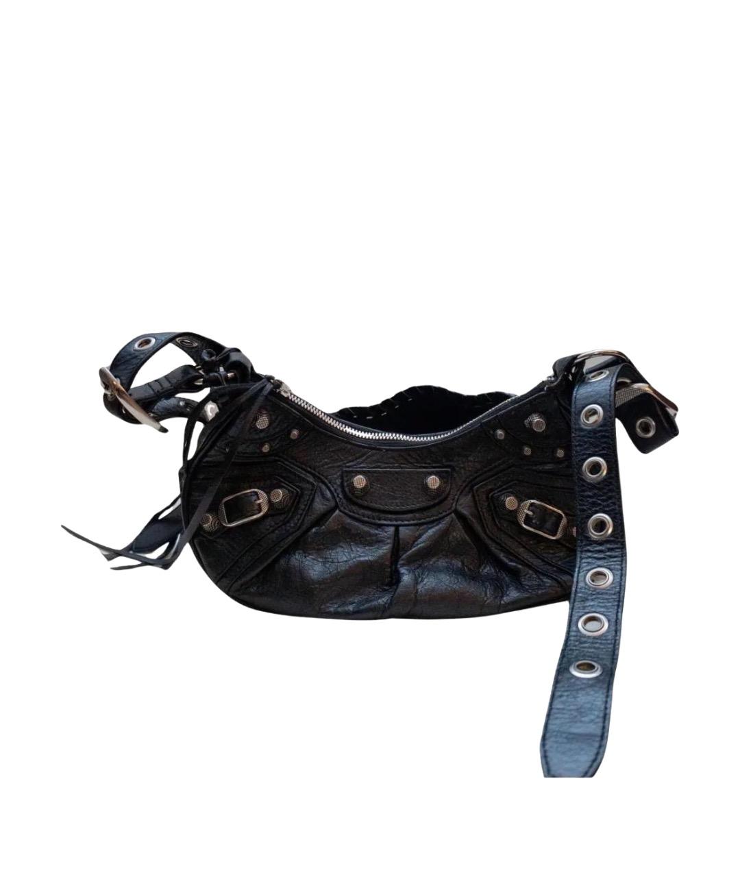 BALENCIAGA Черная кожаная сумка через плечо, фото 1