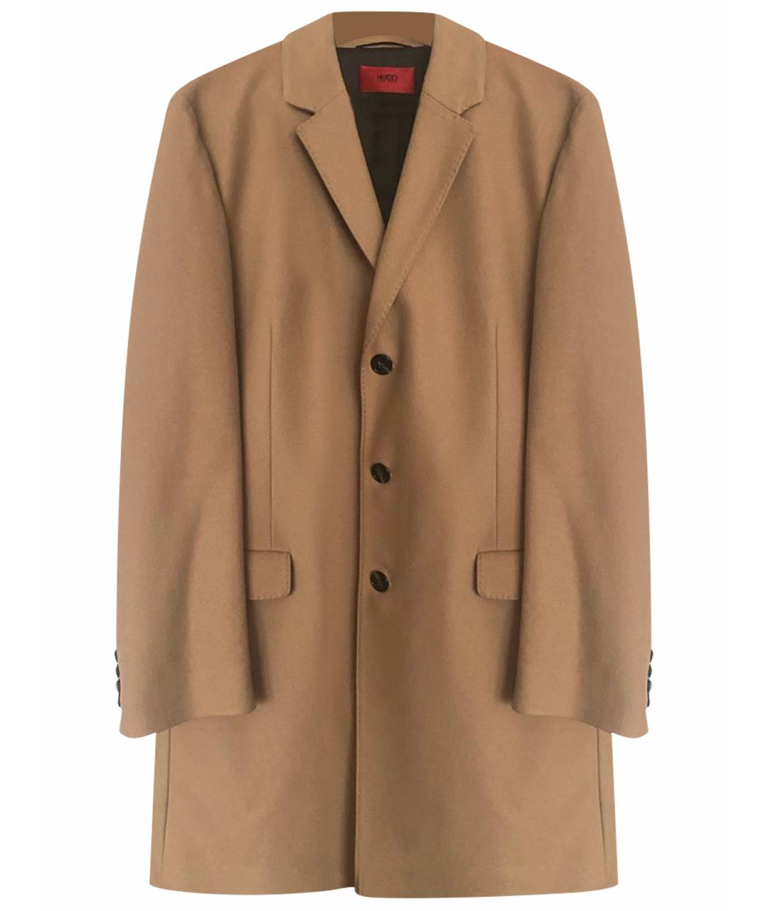 HUGO BOSS Бежевое шерстяное пальто, фото 1