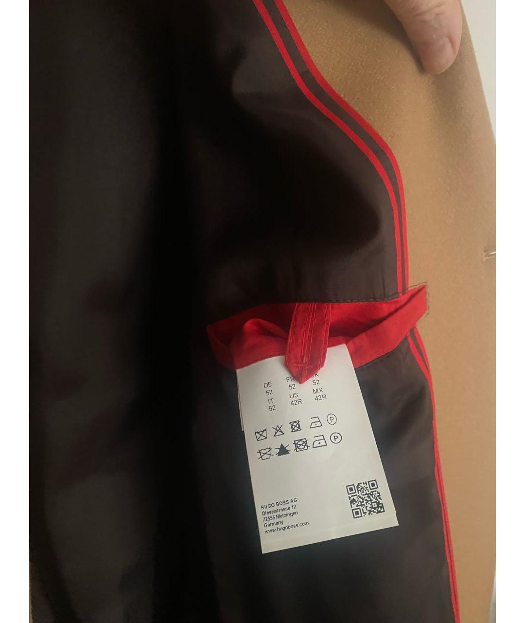 HUGO BOSS Бежевое шерстяное пальто, фото 4