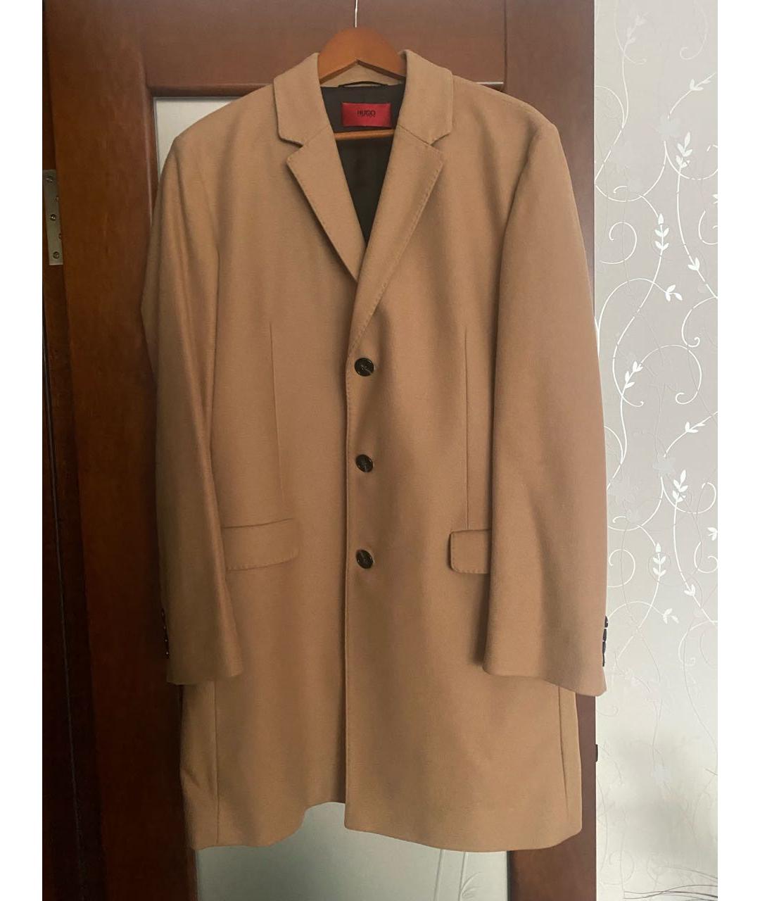 HUGO BOSS Бежевое шерстяное пальто, фото 5