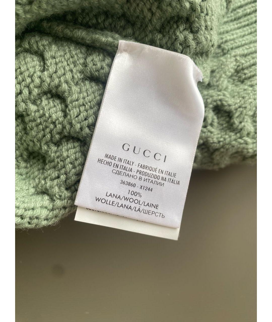 GUCCI Зеленый шерстяной джемпер / свитер, фото 5