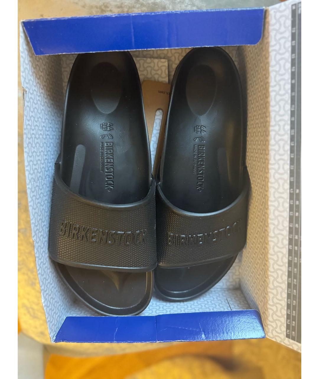 BIRKENSTOCK Черные синтетические шлепанцы, фото 5