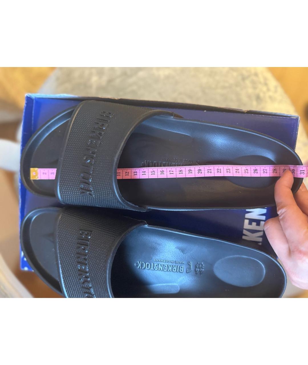 BIRKENSTOCK Черные синтетические шлепанцы, фото 7