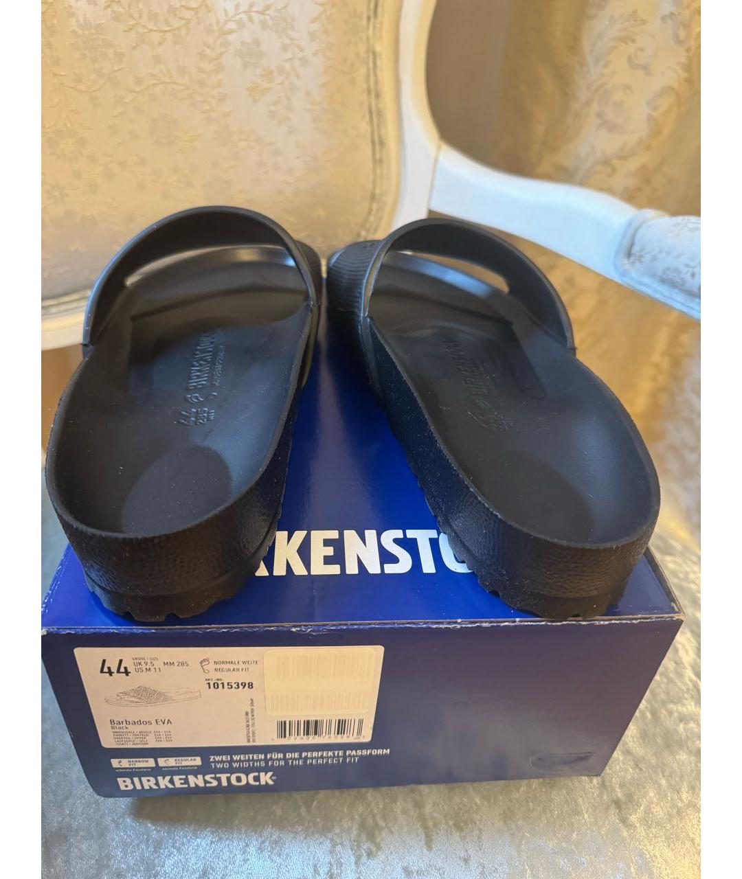 BIRKENSTOCK Черные синтетические шлепанцы, фото 6