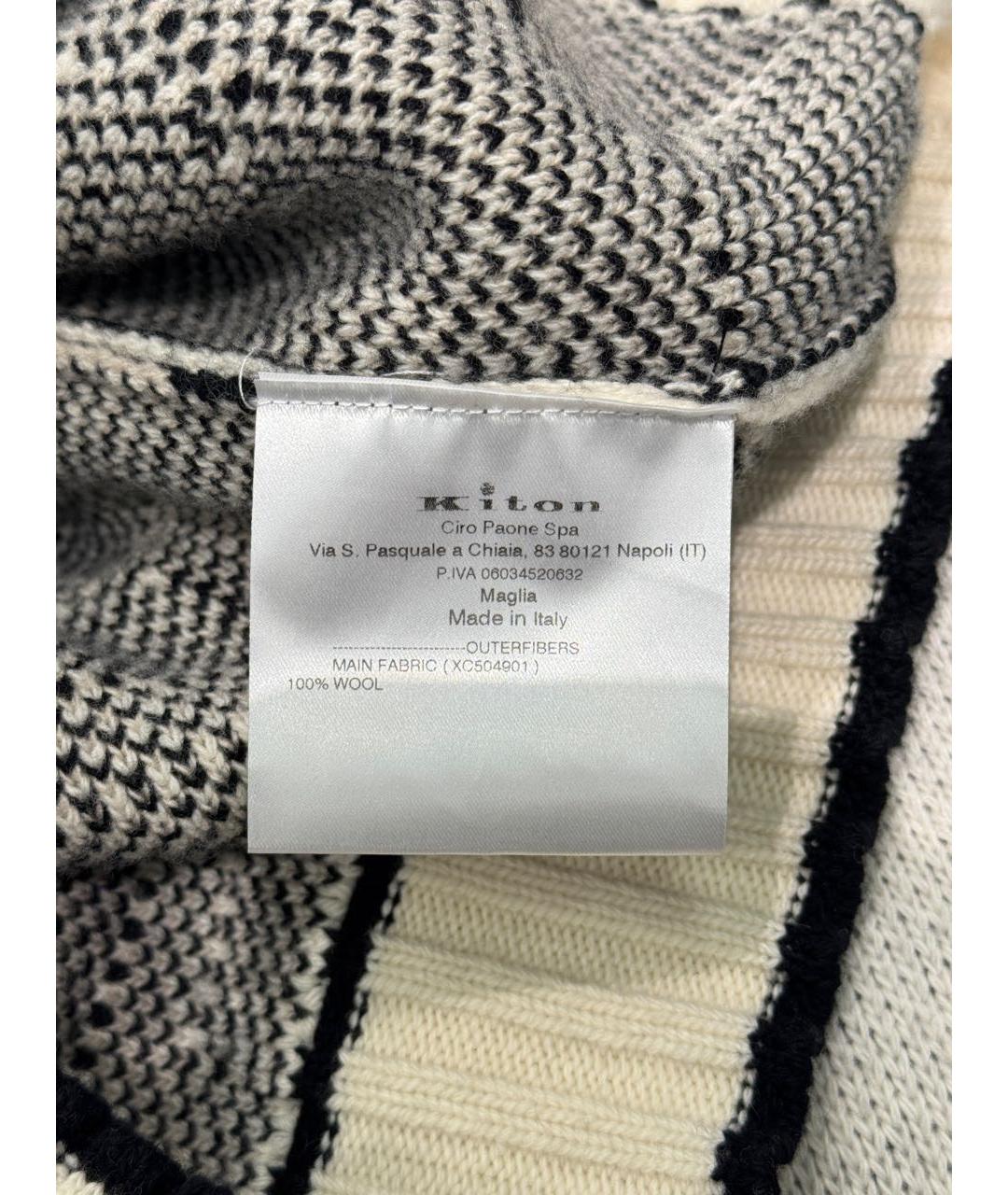 KITON Белый шерстяной джемпер / свитер, фото 4
