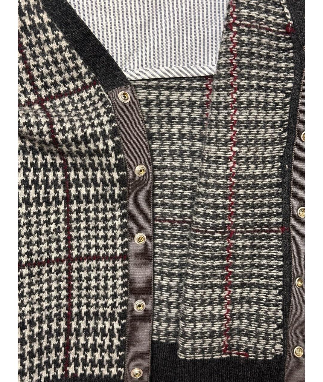 MONCLER Антрацитовый шерстяной кардиган, фото 3