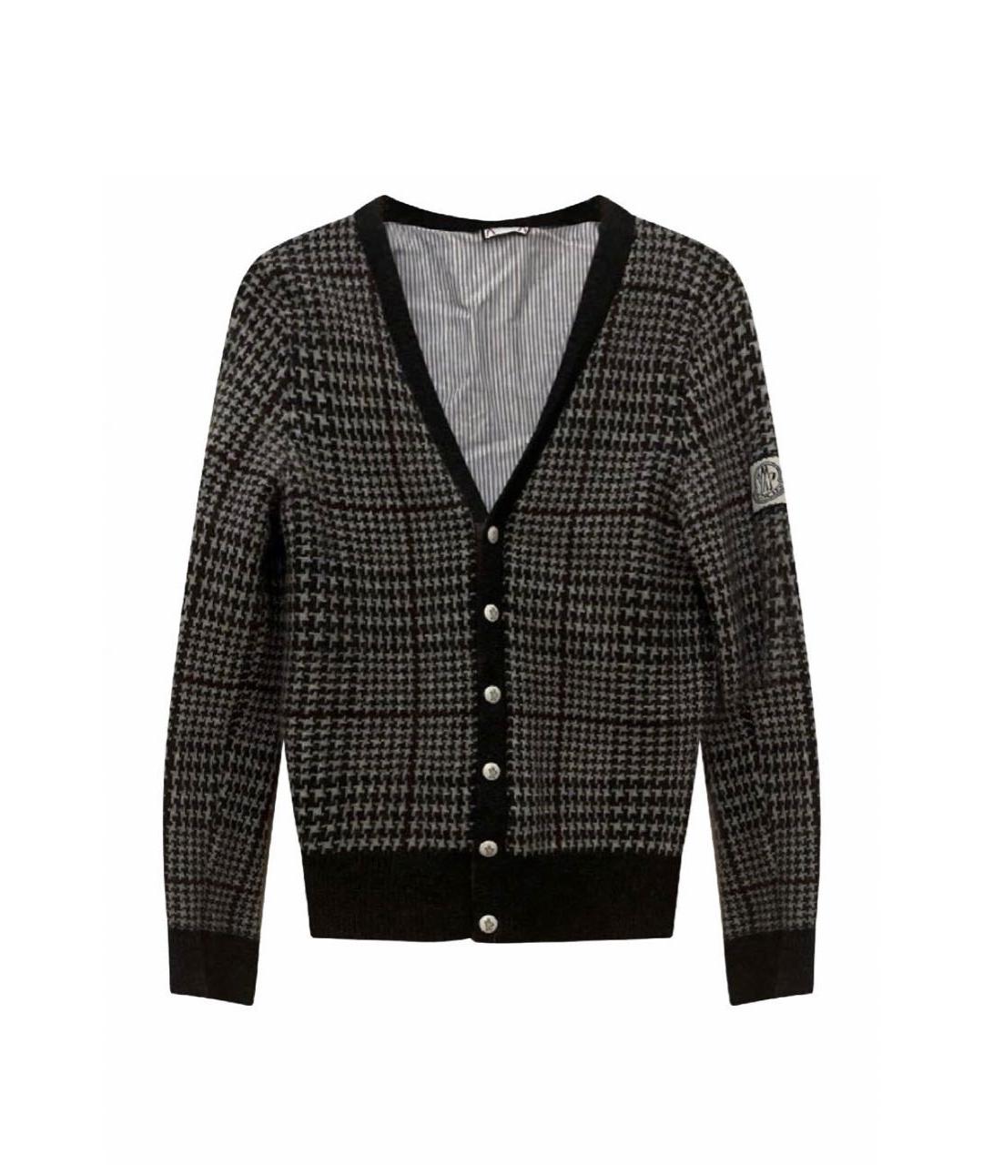 MONCLER Антрацитовый шерстяной кардиган, фото 1