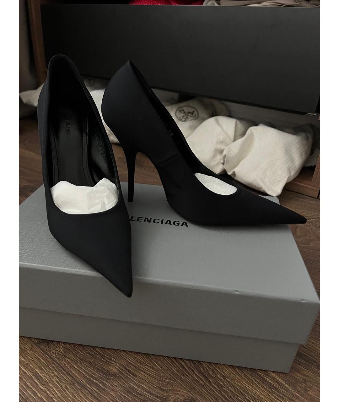 BALENCIAGA Черные текстильные туфли, фото 9