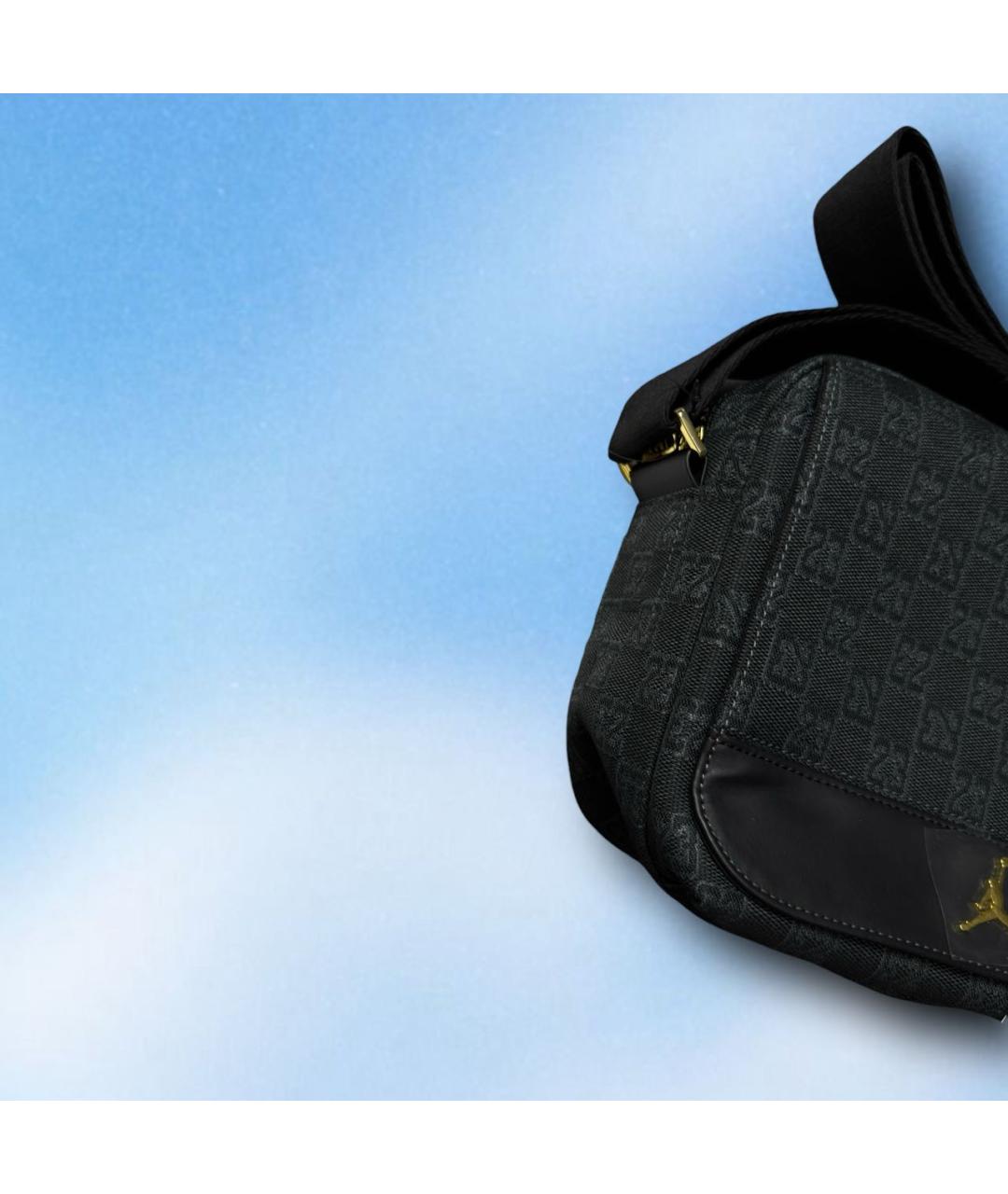 JORDAN Черная тканевая сумка на плечо, фото 5