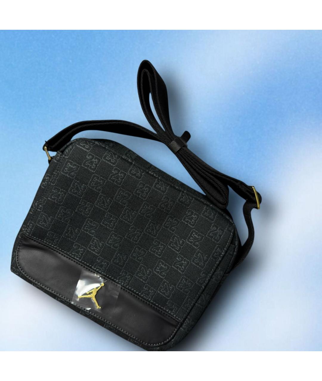 JORDAN Черная тканевая сумка на плечо, фото 2