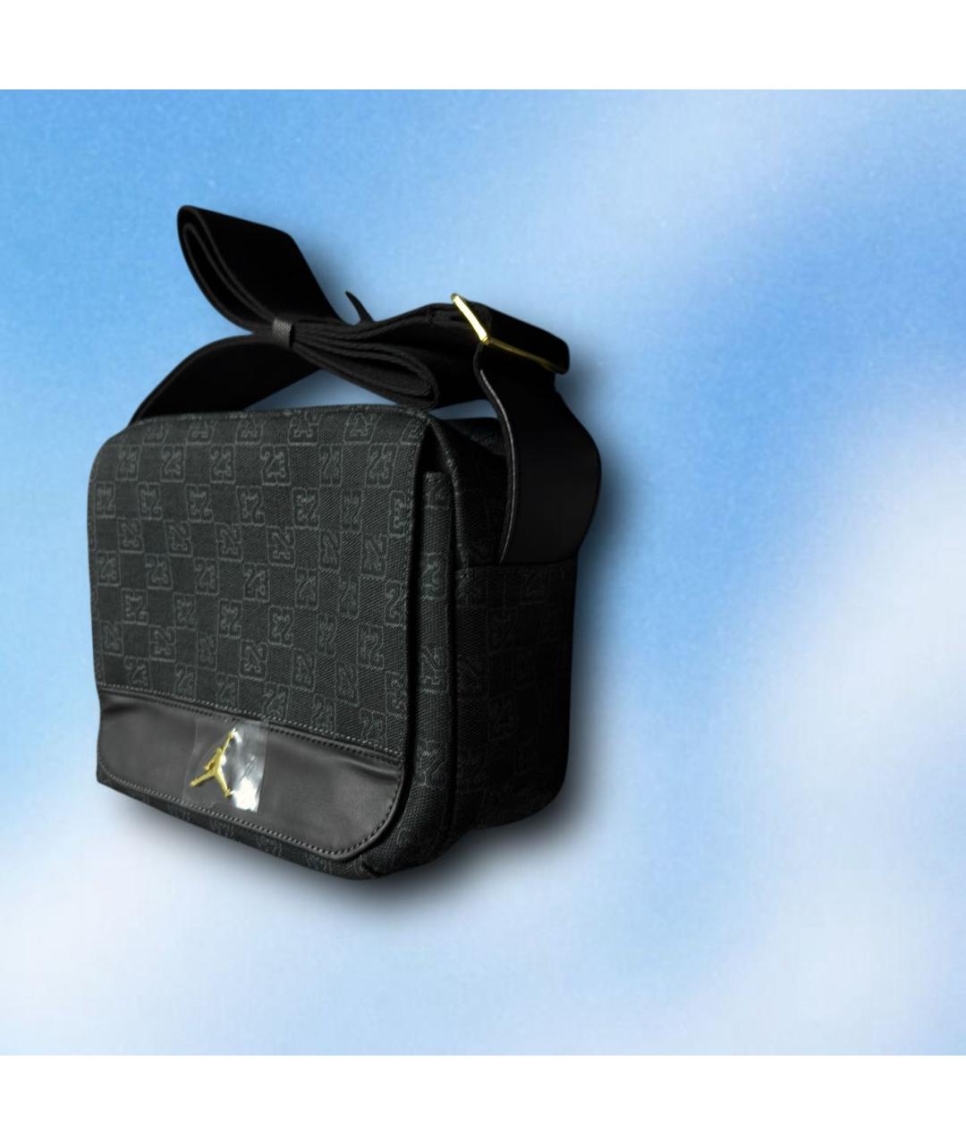 JORDAN Черная тканевая сумка на плечо, фото 4