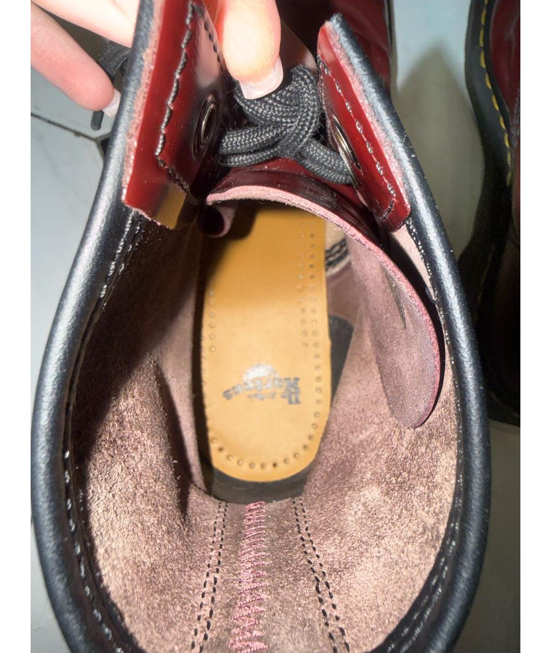 DR. MARTENS Бордовые кожаные ботинки, фото 6