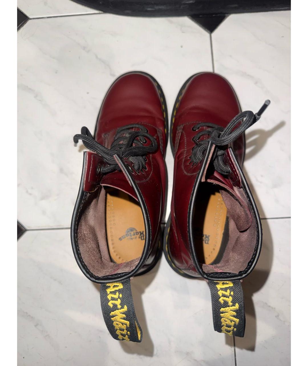 DR. MARTENS Бордовые кожаные ботинки, фото 3
