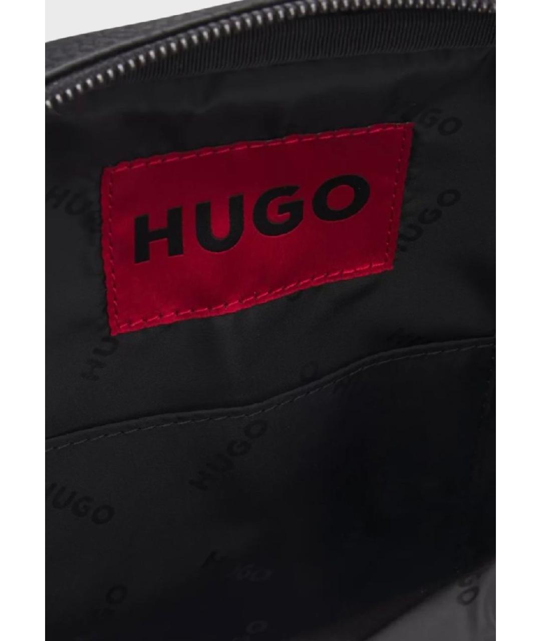 HUGO Черная сумка на плечо из искусственной кожи, фото 4