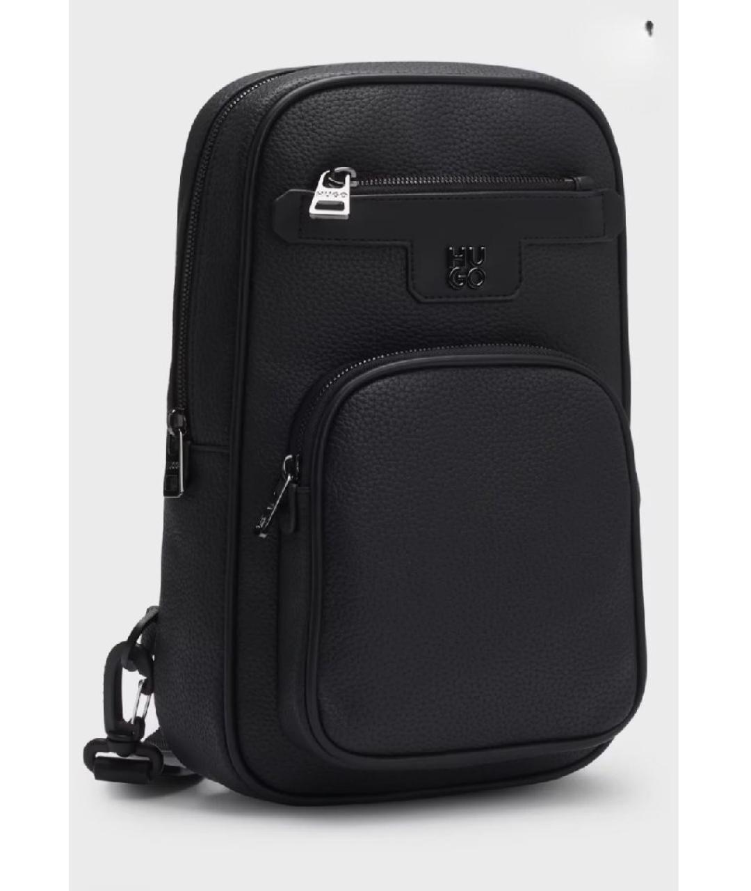 HUGO Черная сумка на плечо из искусственной кожи, фото 3