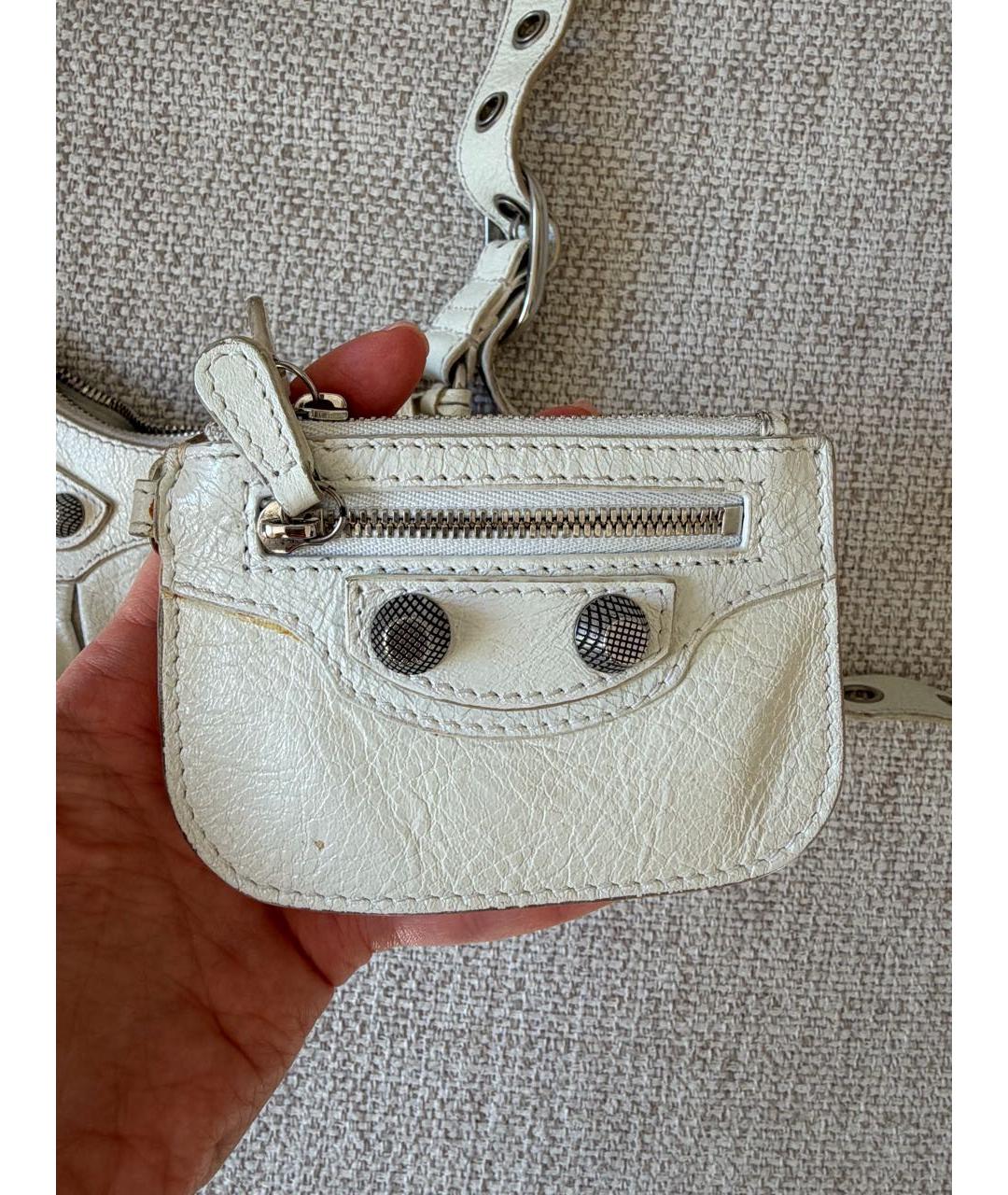 BALENCIAGA Белая кожаная сумка через плечо, фото 7