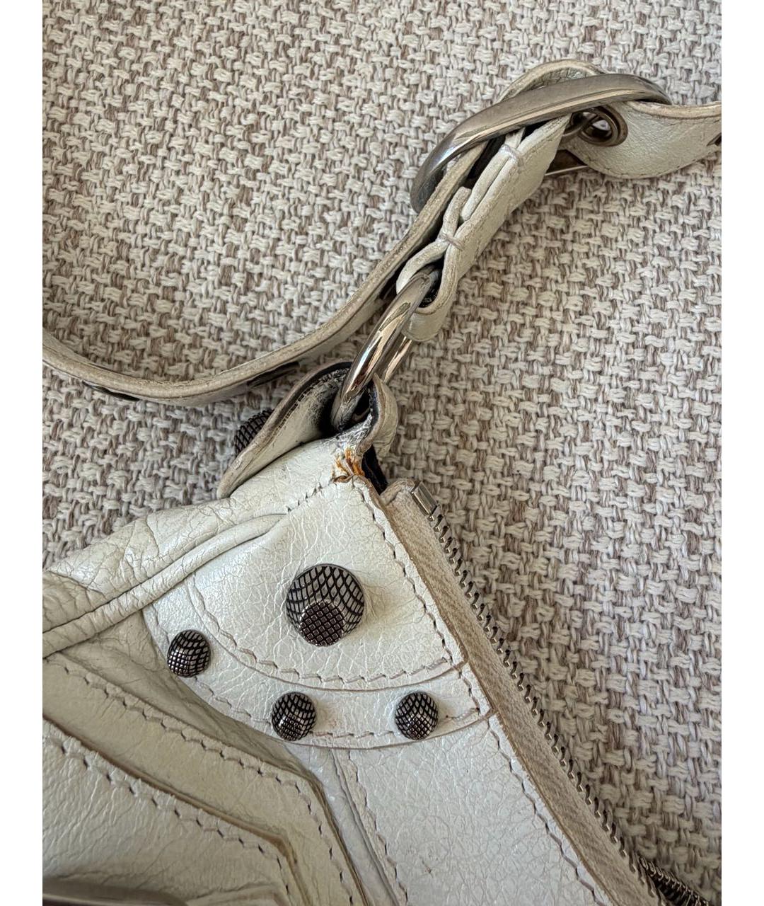 BALENCIAGA Белая кожаная сумка через плечо, фото 8