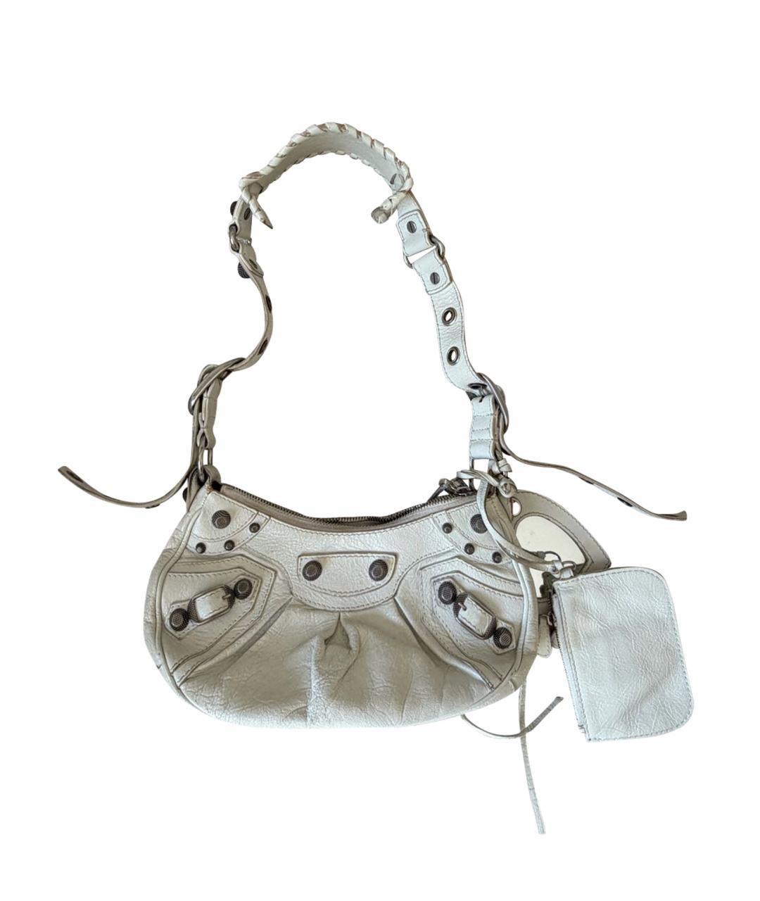 BALENCIAGA Белая кожаная сумка через плечо, фото 1