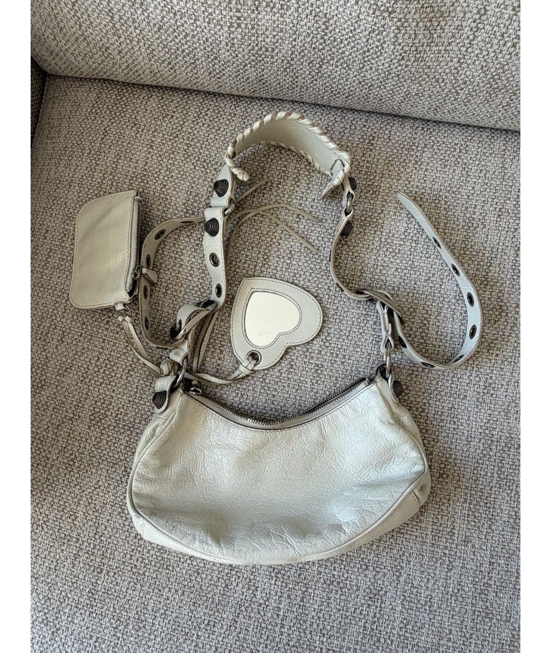 BALENCIAGA Белая кожаная сумка через плечо, фото 2
