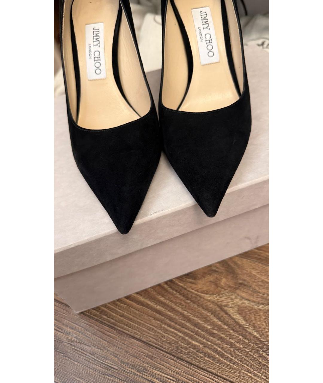 JIMMY CHOO Черные замшевые туфли, фото 7