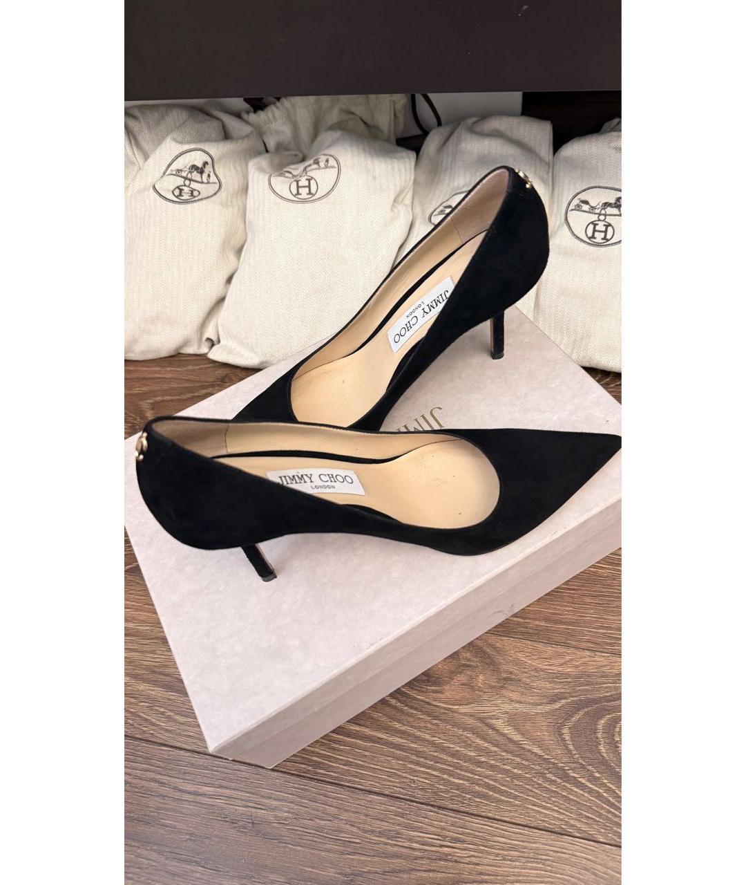 JIMMY CHOO Черные замшевые туфли, фото 8