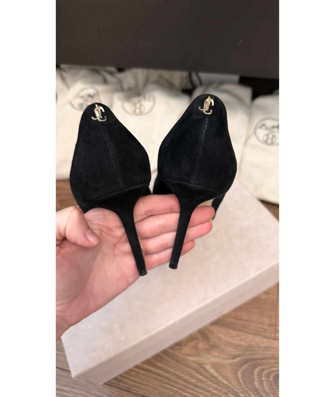 JIMMY CHOO Черные замшевые туфли, фото 5