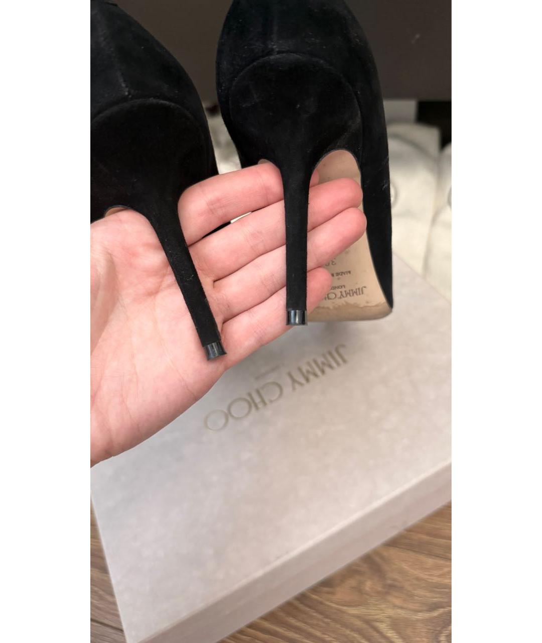 JIMMY CHOO Черные замшевые туфли, фото 4