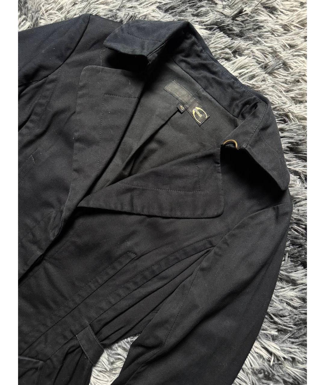 JUST CAVALLI Черный хлопковый тренч/плащ, фото 3