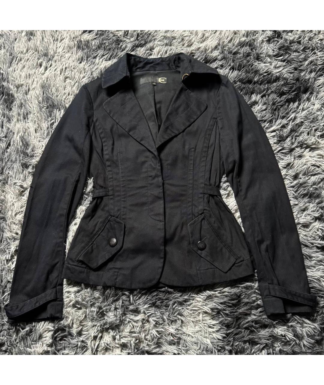 JUST CAVALLI Черный хлопковый тренч/плащ, фото 9