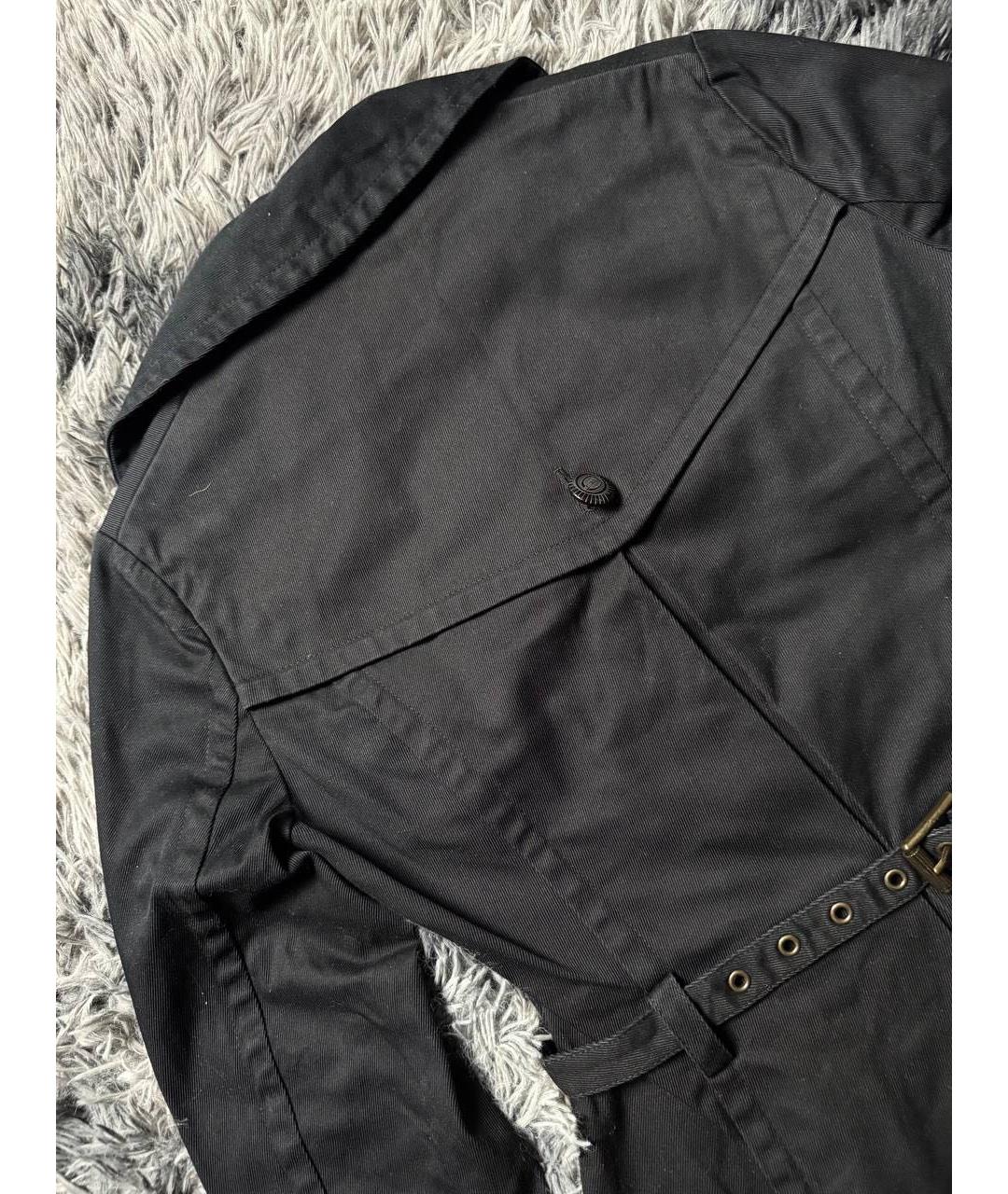 JUST CAVALLI Черный хлопковый тренч/плащ, фото 5