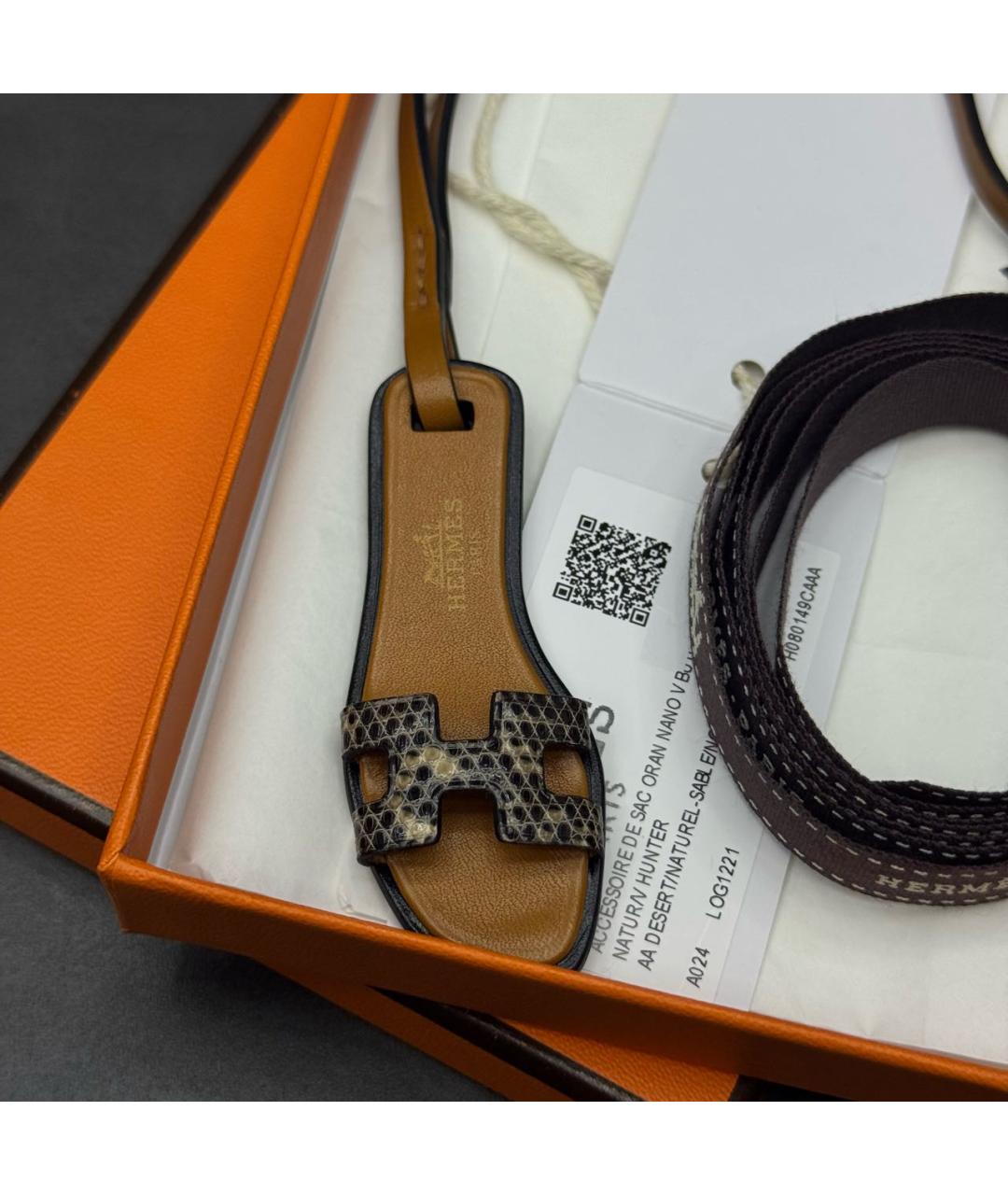 HERMES Коричневый брелок, фото 3