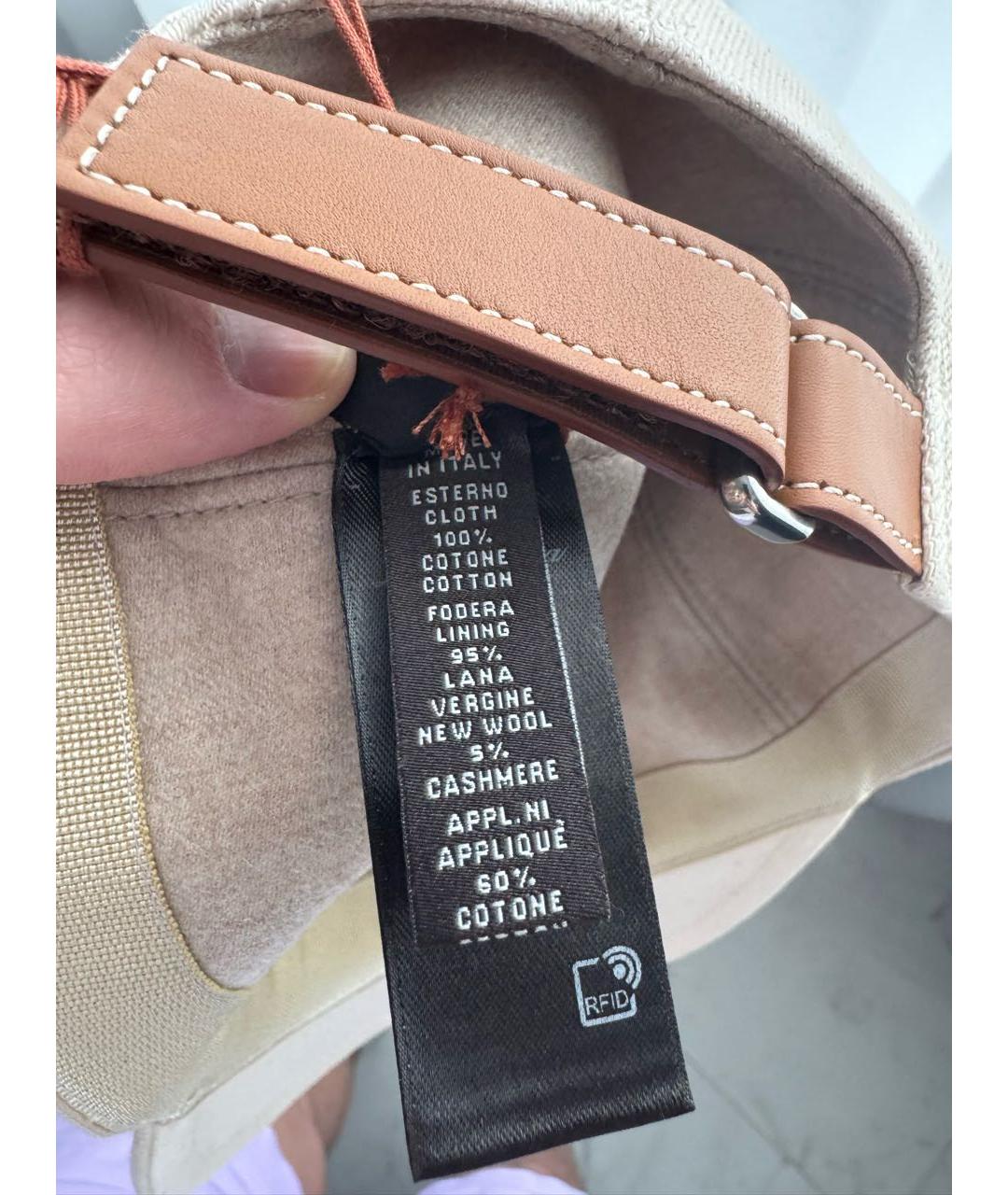 LORO PIANA Бежевая хлопковая кепка/бейсболка, фото 8