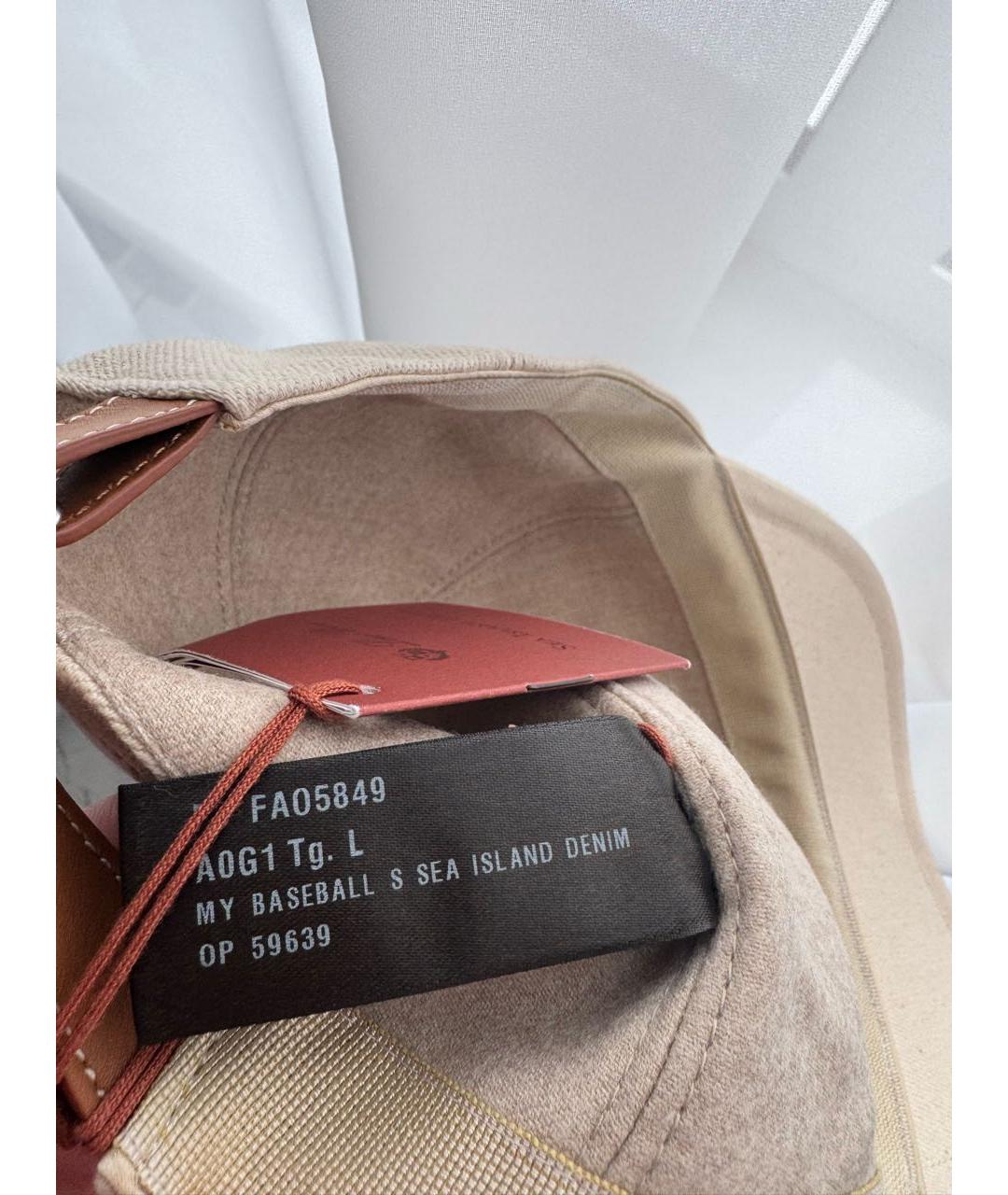 LORO PIANA Бежевая хлопковая кепка/бейсболка, фото 7