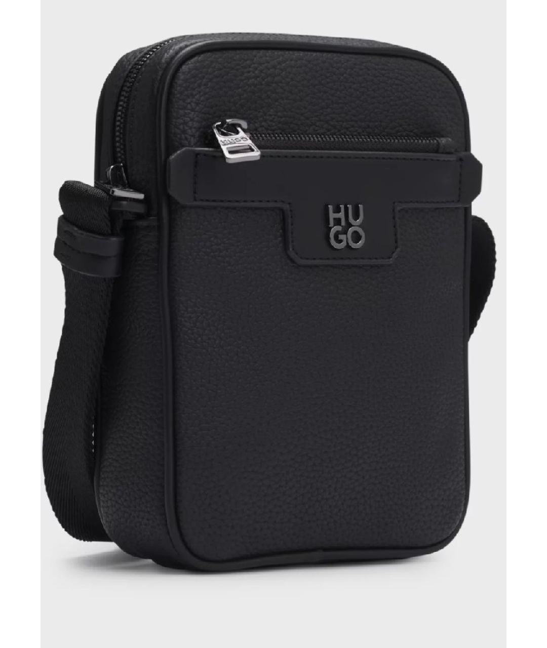 HUGO Черная сумка на плечо из искусственной кожи, фото 3