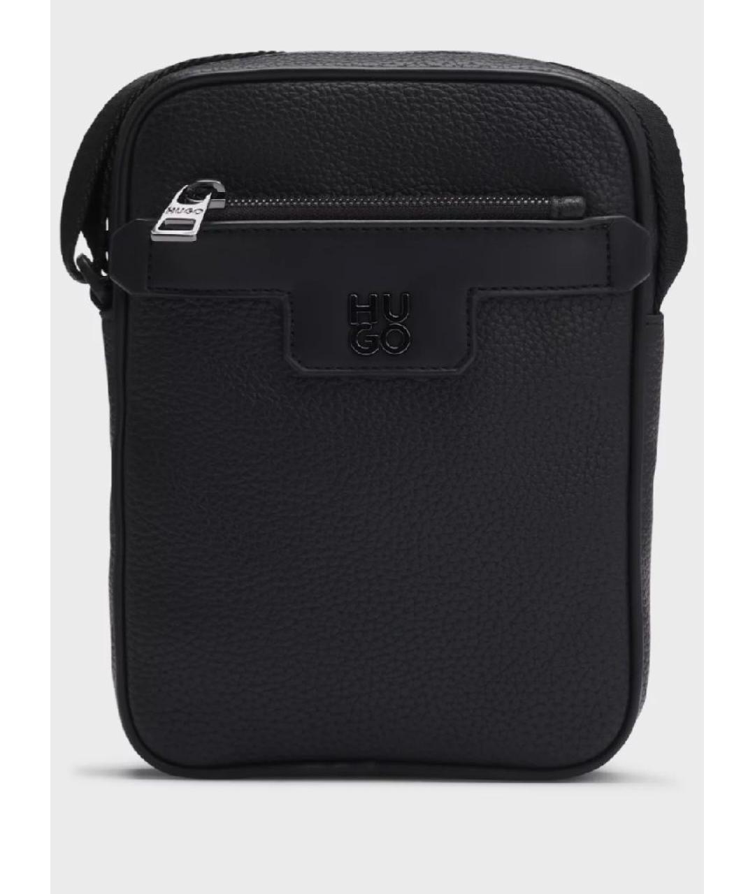 HUGO Черная сумка на плечо из искусственной кожи, фото 7