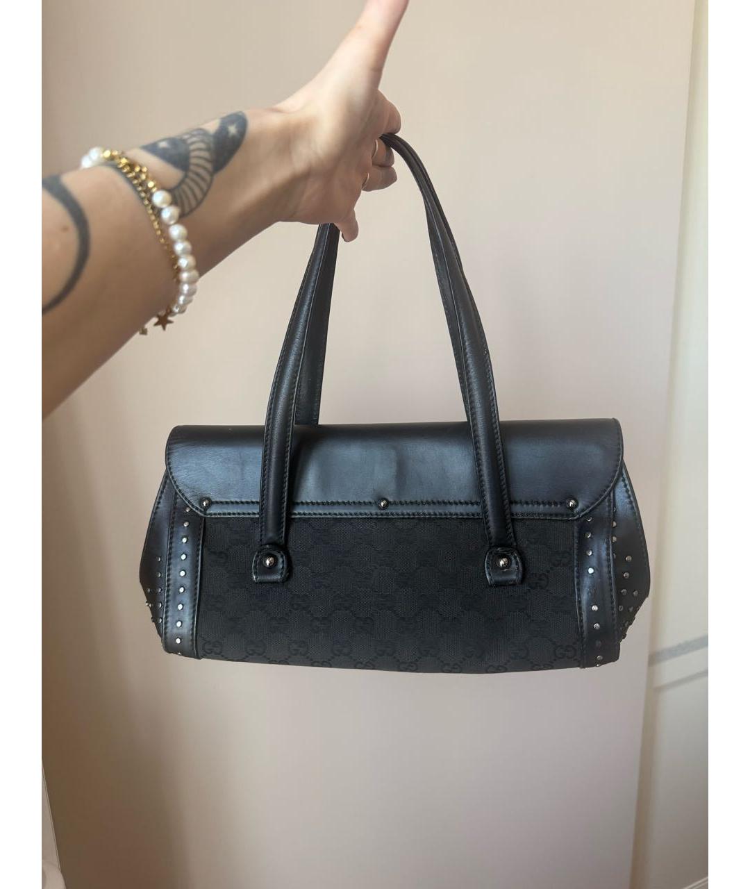 GUCCI Черная кожаная сумка с короткими ручками, фото 2