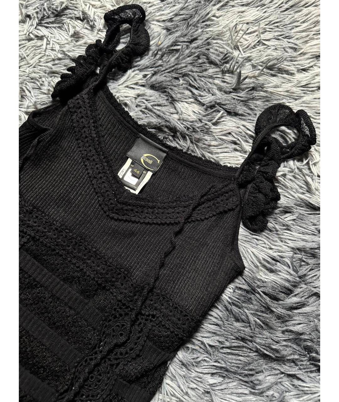 JUST CAVALLI Черная хлопковая майка, фото 2